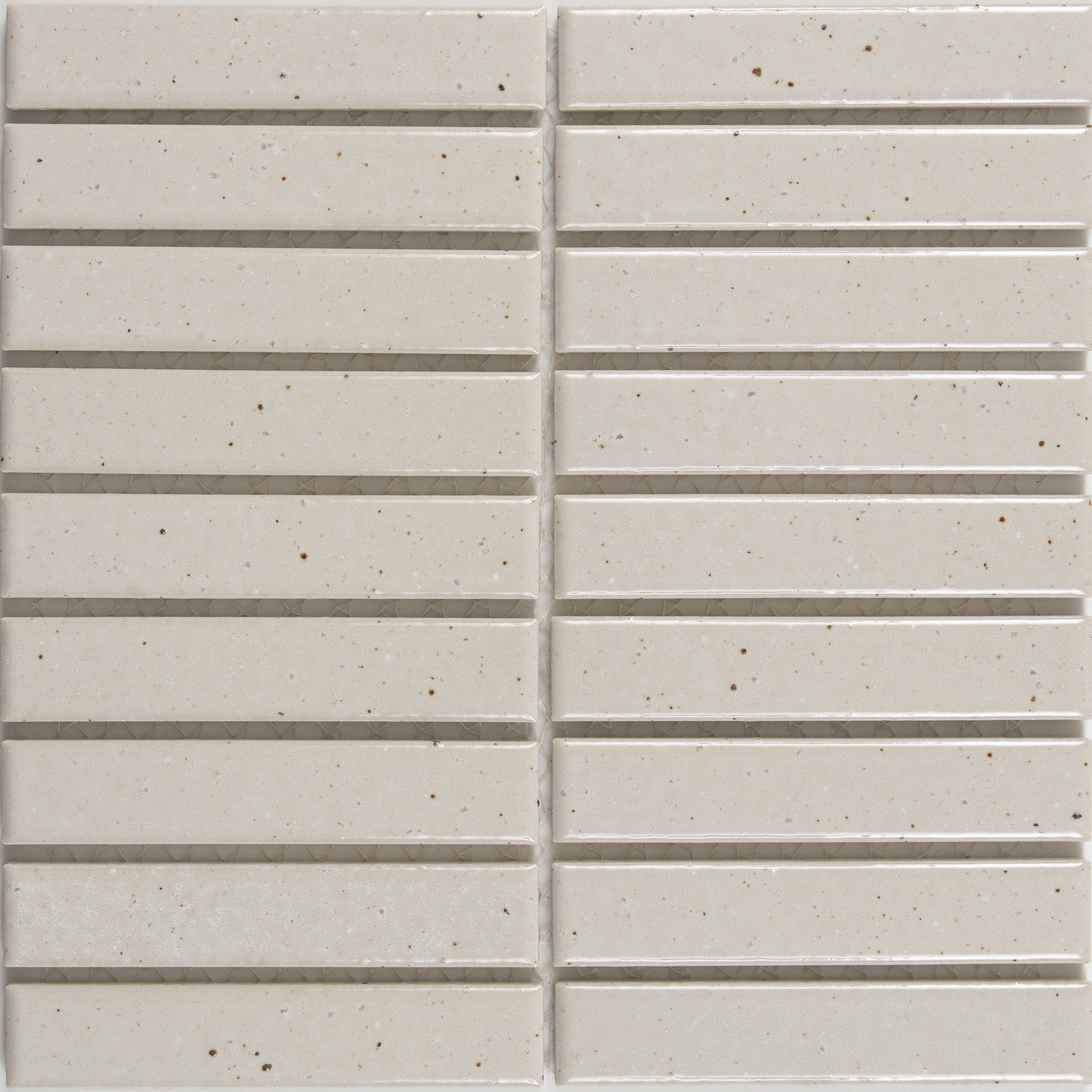Umi Basic - White Grooved Glossy Glazed Porcelain Mosaics