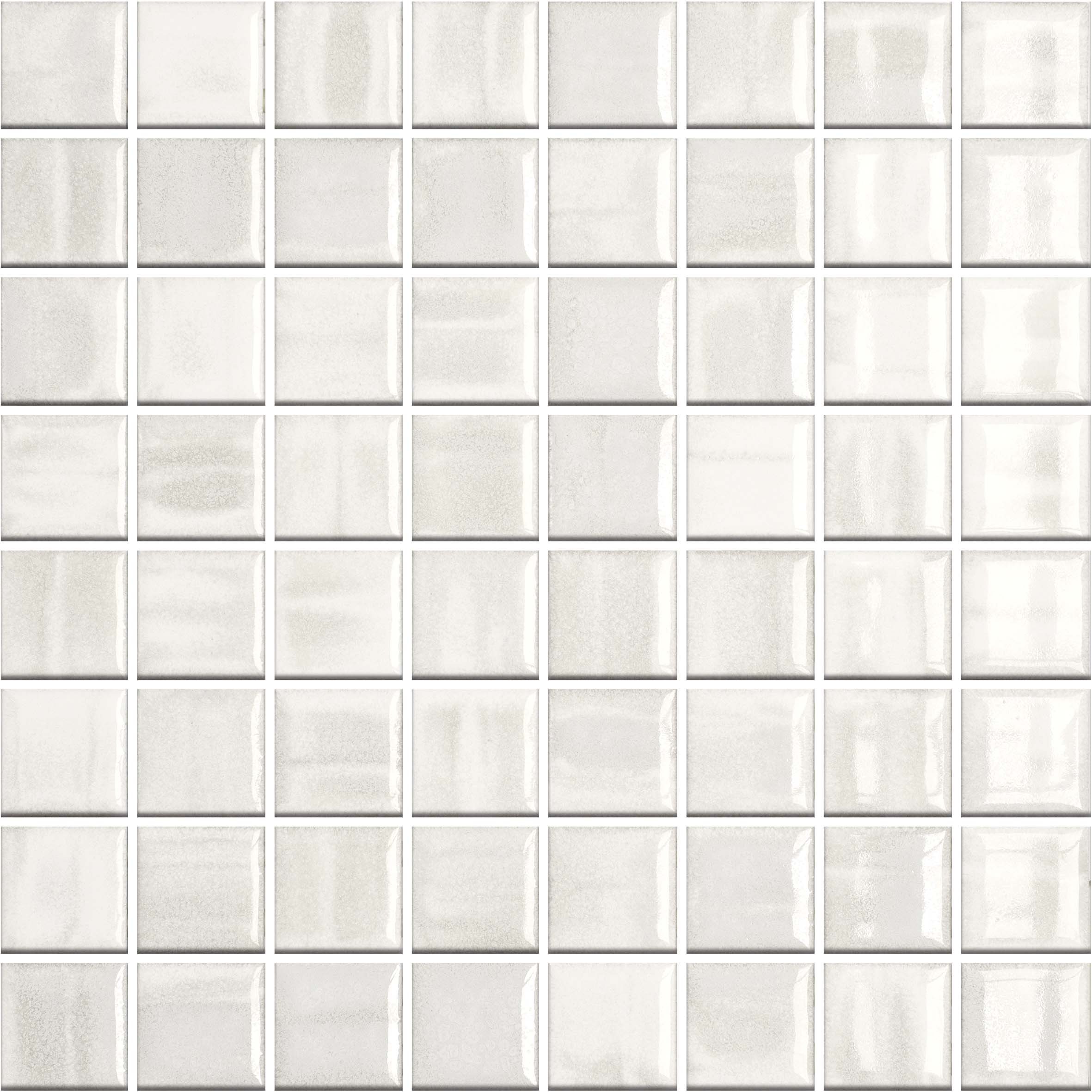 Umi Basic - White Grooved Glossy Glazed Porcelain Mosaics